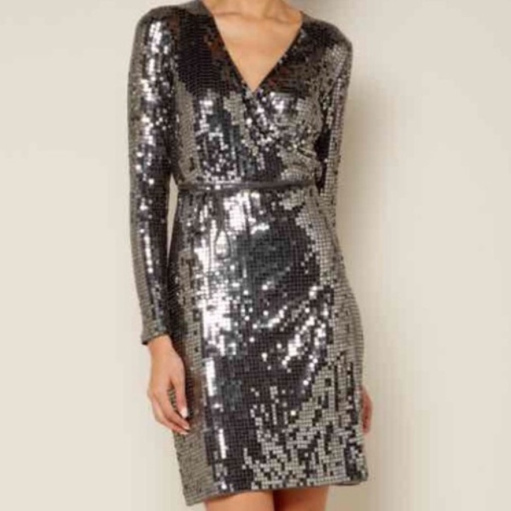 Michael Kors💗Black Sequin Wrap Dress♥️